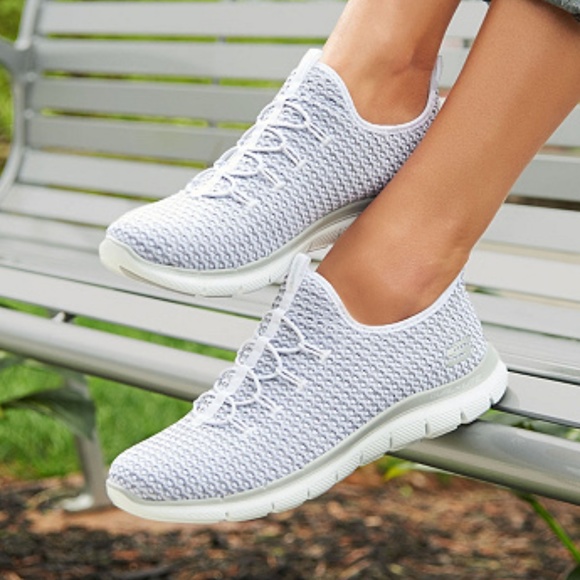 skechers multi knit slip on